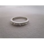 18ct white gold baguette diamond half hoop eternity ring