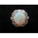 18ct opal & diamond set ring