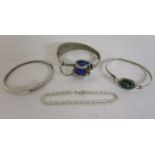 Silver bangles and bracelet