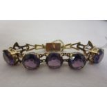 Gold and purple amethyst bracelet