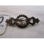 Victorian silver & gold bird brooch