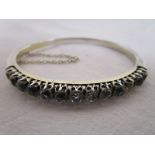 Silver and crystal set bangle