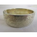 Heavy silver engraved bangle