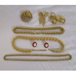 Monet - 3 necklaces, 3 brooches and earrings