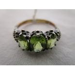 15ct gold 3 stone peridot ring