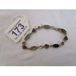 Silver abalone shell bracelet