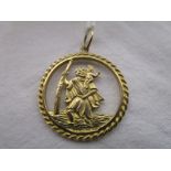 Gold St Christopher pendant