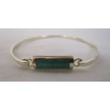 Silver stone set bangle