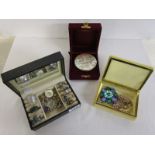 Small jewellery box containing rings & 2 others