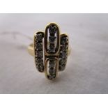 Unusual gold diamond set ring