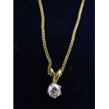 18ct gold diamond pendant on 18ct gold chain