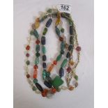 Collection of semi precious stone necklaces