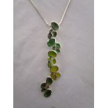 Silver & enamel pendant on chain