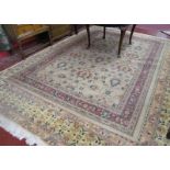 Cream & red patterned rug - Ziegler