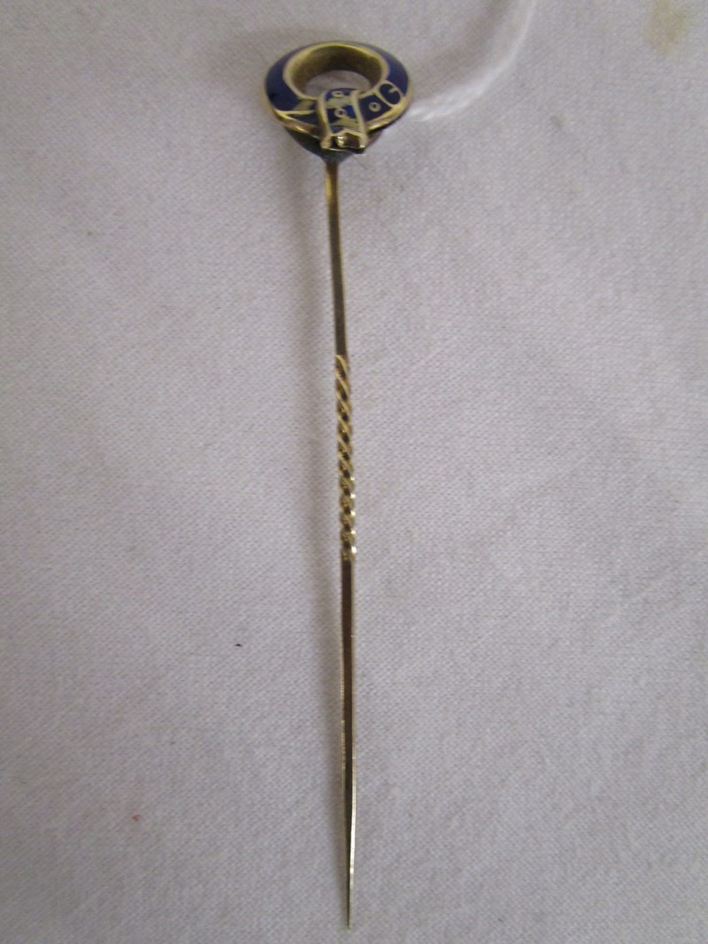 Victorian gold & enamel stick pin