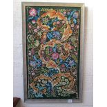 Large framed Arts & Crafts style tapestry - Approx 54cm wide x 89cm