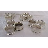 Set of 12 silver plated napkin rings