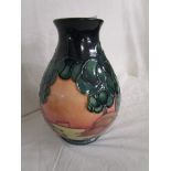 Moorcroft vase circa 1996 - Seascape & trees - Approx 16.5cm tall