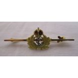 Gold Royal Navy tie pin