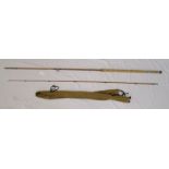 Richard Walker MKIV Avon 2 piece split cane rod by B James & Son in original cloth bag