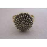 Gold diamond cluster ring