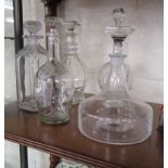 5 glass decanters