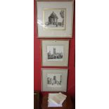 3 signed etchings - W Fairclough - Royal Academy