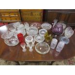 Collection of glassware to include butter dishes