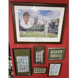 Collection of cricketing prints & Players cigarette cards