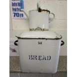 Enamel bread bin & watering can