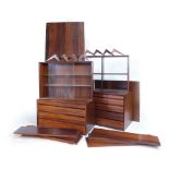 A Poul Cadovius 'Royal Systems' Brazilian rosewood modular shelving system,