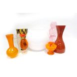 A group of 1960's and later Art Glass including vases and bottles (16)