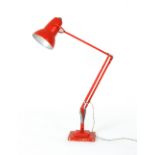 A Herbert Terry & Sons red enamelled Angle-pose desk lamp CONDITION REPORT: Lead cut,