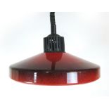 A 'burnt' red pull-down ceiling light CONDITION REPORT: Wear commensurate with age