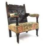 A late 17th / early 18th century and later oak wainscot chair possibly from South Lancashire/North