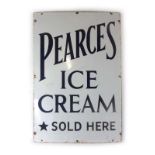 An enamelled advertising sign 'Pearce's Ice Cream sold here',