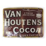 An enamelled advertising sign for 'Van Houten's Cocoa',