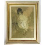 European 20th Century School, a portrait of a seated girl, indistinctly signed in pencil,