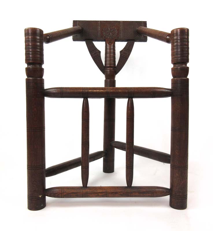 A 19th century oak turners chair,