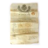 A Louis XVIII French passport issued in London by Le Charge d' Affaires de France