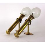 A pair of late 19th century brass ship's lamp,