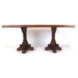 A late 19th century Puginesque oak dining table,
