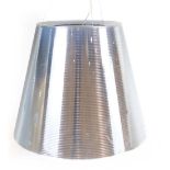 Philippe Starck for Flos, a 'Ktribe S3' extra-large silvered aluminium ceiling pendant light, h.