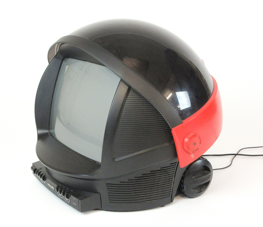 A 1980's Phillips 'Discoverer' TV in the form of an astronaut's helmet CONDITION REPORT: