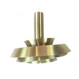 A 1970's brass coloured four-tier ceiling light of squat form CONDITION REPORT: Some