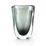 Nils Landberg for Orrefors, a Swedish grey cased glass vase, etched 3538/4, h.