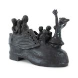 Sue MacPherson, figures in a shoe, sculpture, h.