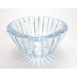 An Orrefors clear and incised glass bowl of shallow form, d.