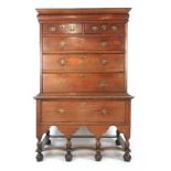 A late 17th / early 18th walnut chest on stand,