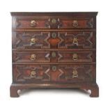 A late 17th / early 18th century oak chest of drawers,